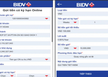 Cách Rút tiền tiết kiệm online trước/sau kỳ hạn BIDV online smartbanking