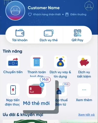 Cách mở thẻ tín dụng Vietinbank trên app