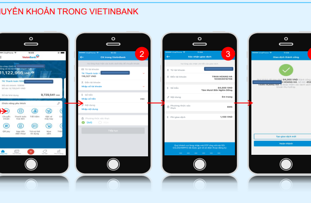 Cách chuyển tiền Vietinbank qua ngân hàng khác bằng internet không mất phí