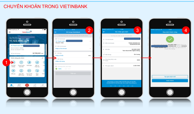 Cách chuyển tiền Vietinbank qua ngân hàng khác bằng internet không mất phí