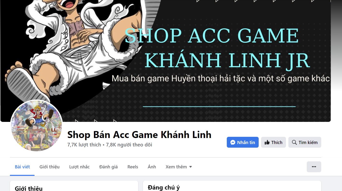 Shop bán acc huyền thoại hải tặc