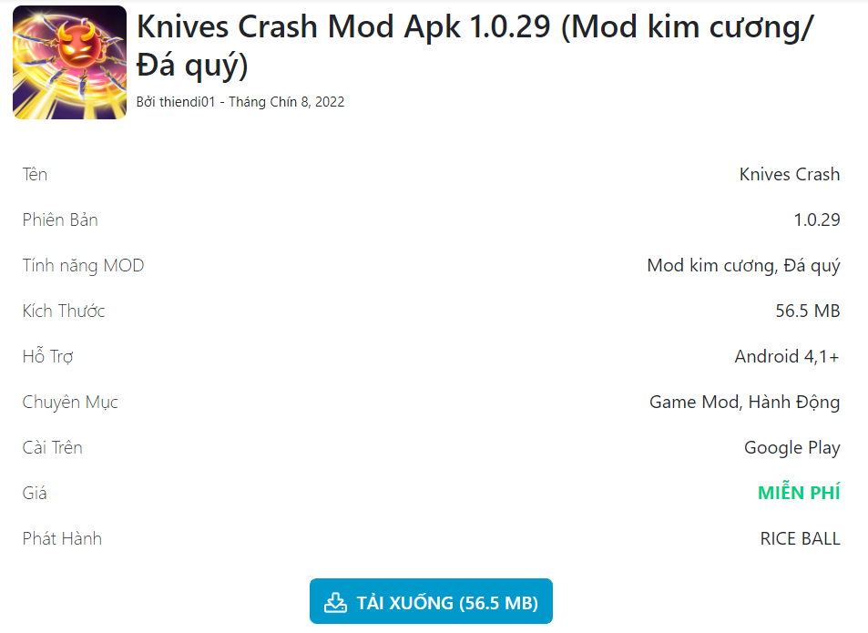 Cách tải Knives Crash hack