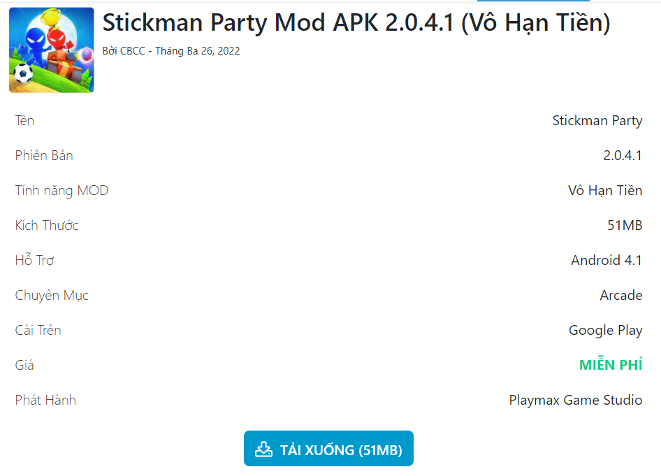 Tải app hack Stickman Party 