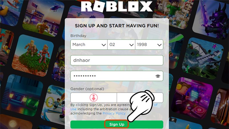 Đăng ky tài khoản chơi Roblox trực tuyến