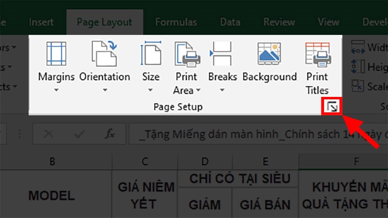 Cách chỉnh Excel vào 1 trang giấy