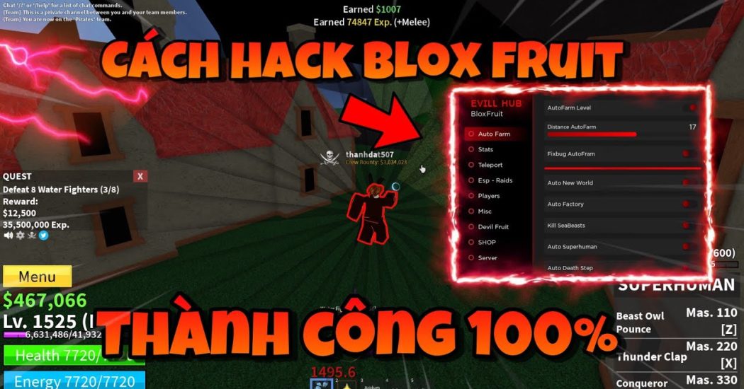 Cách hack tiền trong Blox Fruits