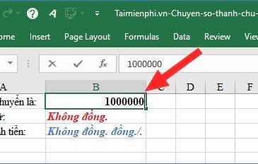 Hàm đọc số tiền bằng chữ trong Excel không cần add-in