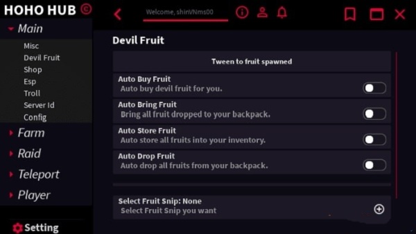 Script hack Blox Fruit Hoho trên PC