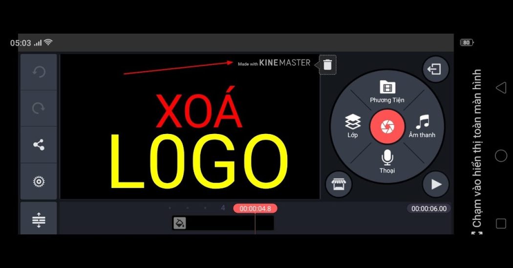 Xóa logo KineMaster