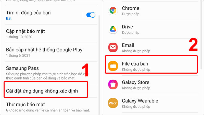 Lỗi ứng dụng chưa được cài đặt File APK