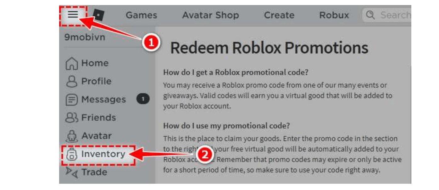 Sử dụng gift code để lấy Skin Roblox free