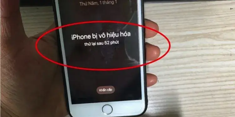 iPhone bị vô hiệu hóa 60 phút