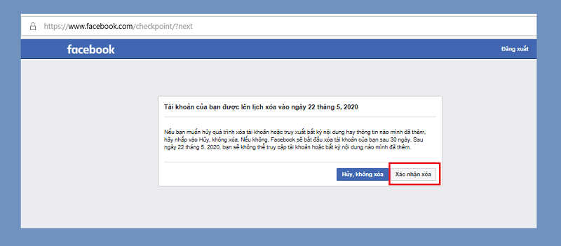 Cách xoá tài khoản Facebook khi không đăng nhập được trên máy tính - Bước 5