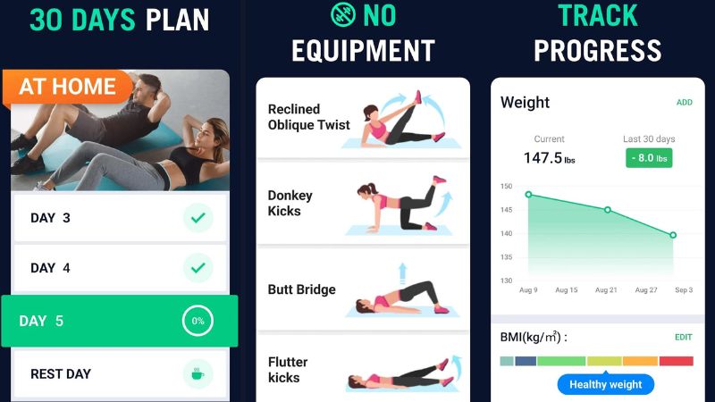app tập gym tại nhà