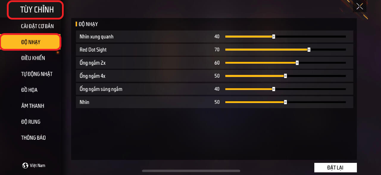 Cách chỉnh độ nhạy Free Fire trên IOS 3