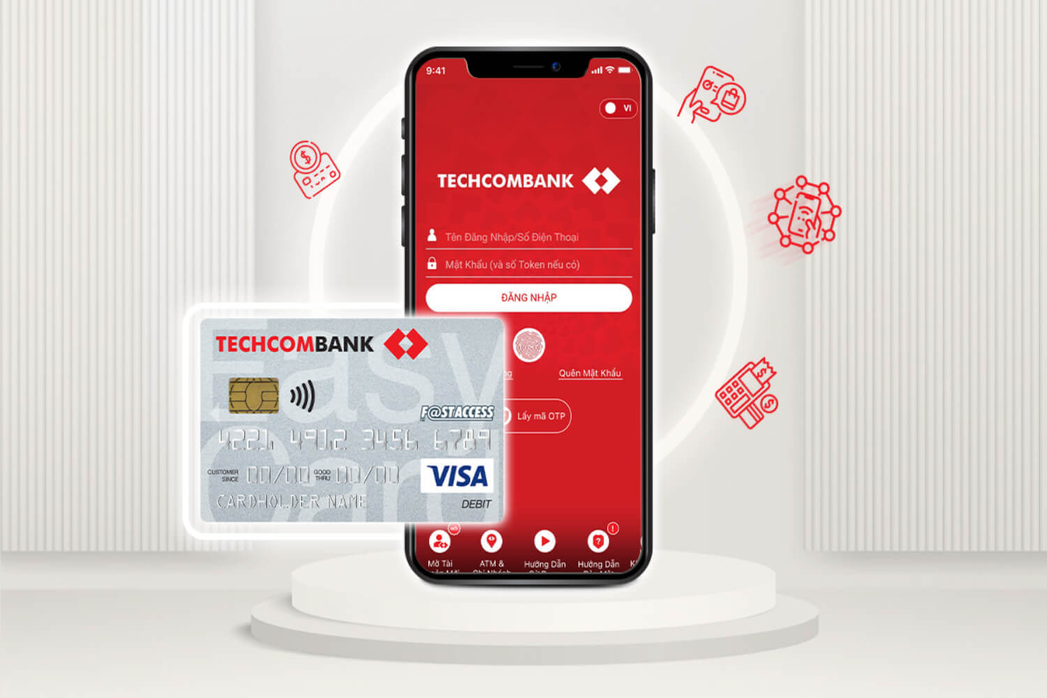 Cách kiểm tra chi nhánh ngân hàng Techcombank qua Mobile Banking 1