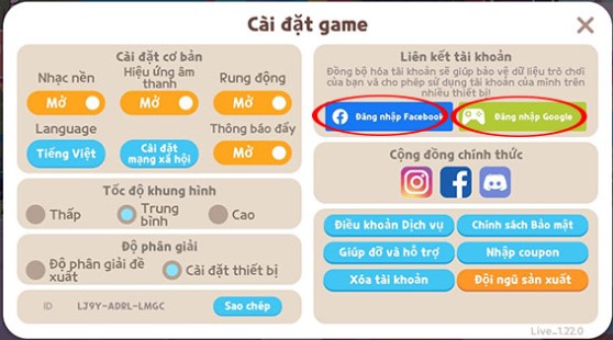 cách liên kết tài khoản play together vng bằng google