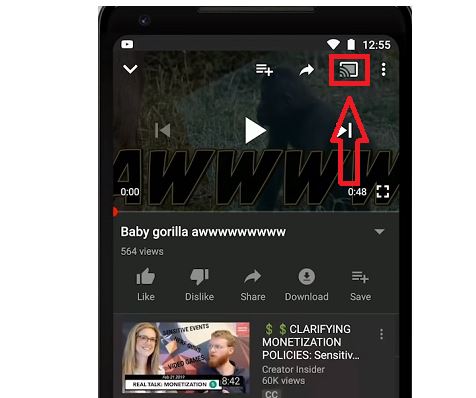Cách ngắt kết nối điện thoại với Tivi qua Youtube 