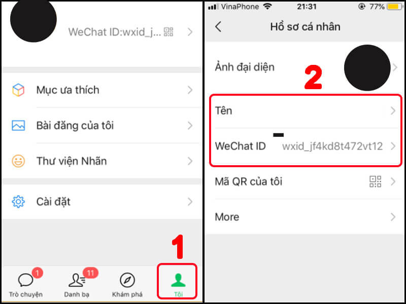 Cách xem ID WeChat