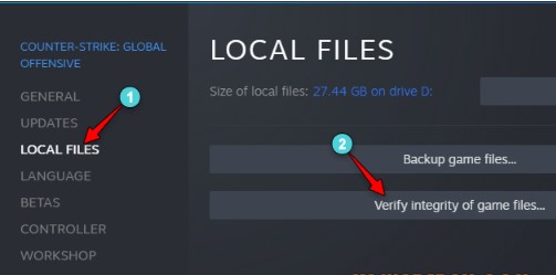 verify intergrity of game files vac was unable to verify your game session
