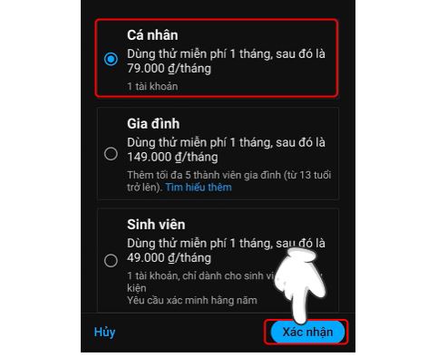 xác nhận mua Youtube Premium Ấn Độ