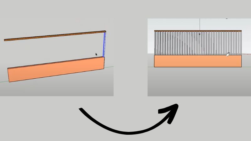 Cách Copy đối tượng theo đường dẫn trong Sketchup