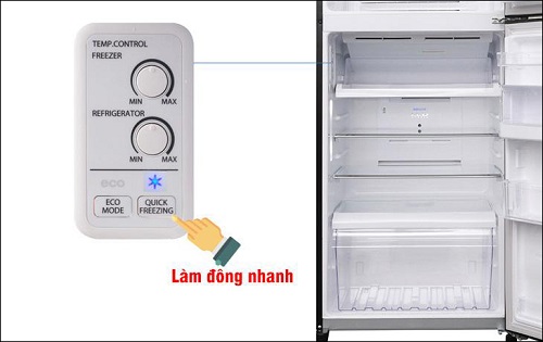 Cách điều chỉnh nhiệt độ làm đông nhanh tủ lạnh Toshiba