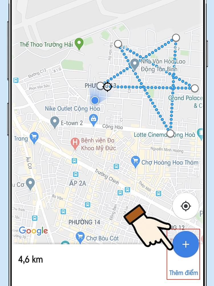 Cách tính số Km trên Google Map điện thoại