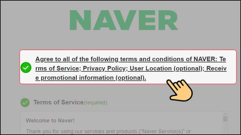 Cách đăng ký tài khoản app Naver 3