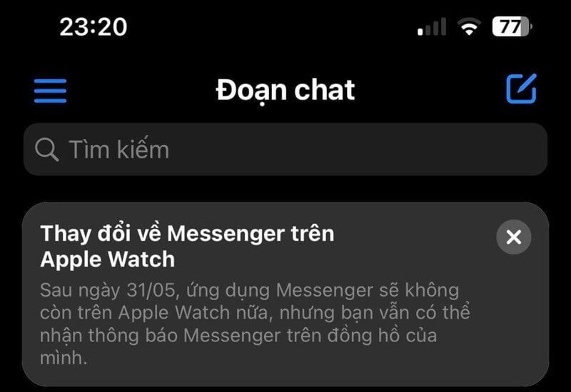 Tại sao không tải được Messenger trên Apple Watch? 