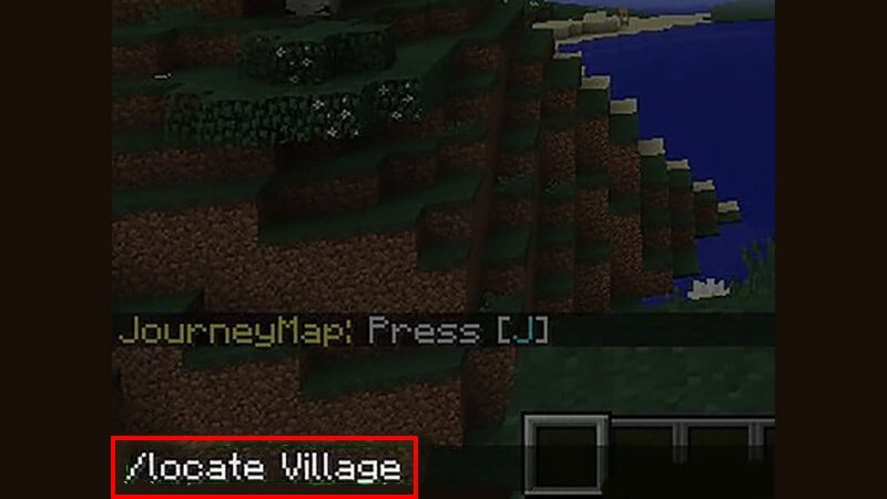 Lệnh tìm ngôi làng trong Minecraft